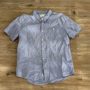 QuickSilver Men’s SS Button Down Blue Shirt Sz M